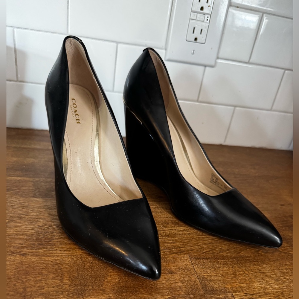 Coach Black Pointed Toe Heels